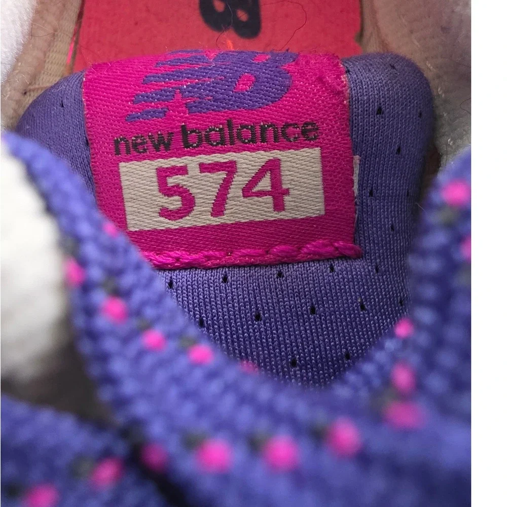 New Balance 574 Toddler‎ Size 6 Orange Purple Lace Up Sneakers - Picture 5 of 6